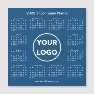 2022 Calendar Company Logotyp on Blue Magnet