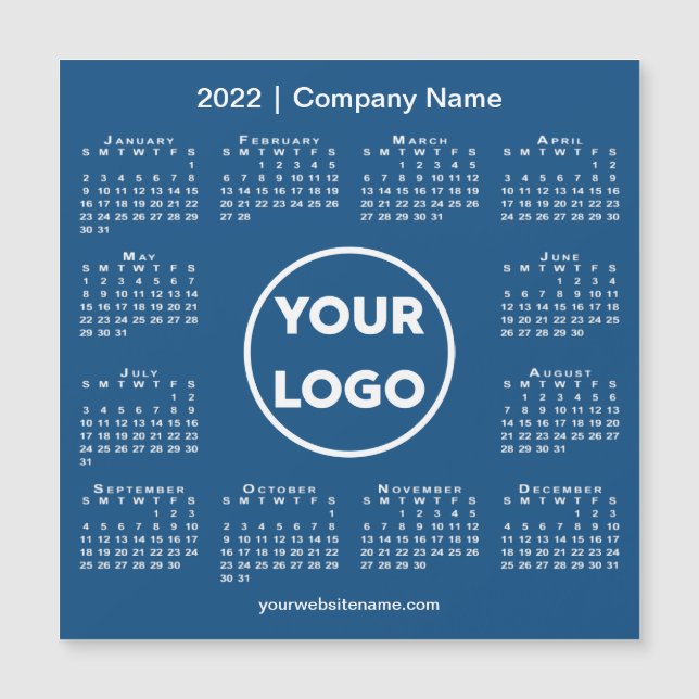 2022 Calendar Company Logotyp on Blue Magnet (Framsida)