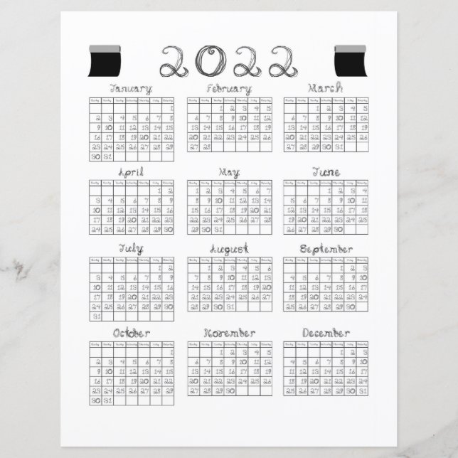 2022 Calendar Fabric Font Bolts Textiles (Framsida)