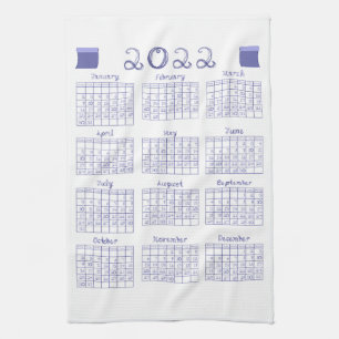 2022 Calendar Fabric Font Veri Peri Kökshandduk