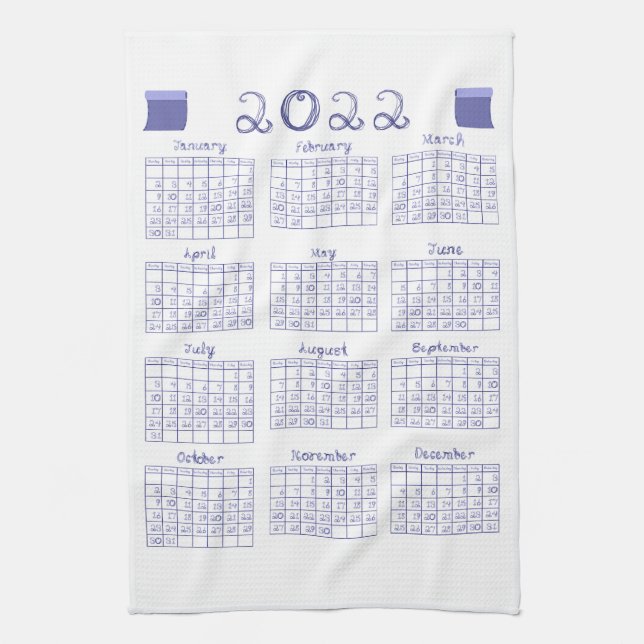 2022 Calendar Fabric Font Veri Peri Kökshandduk (Vertikal)