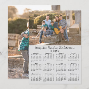 2022 Calendar Grått 2 Anpassningsbar Foton Gott ny Julkort