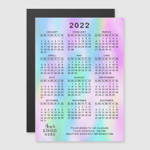 2022 Calendar Magnet Faux Holophy Girly