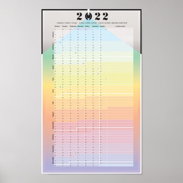 2022 Calendar - PracticalWoo måne planner Poster (Framsidan)