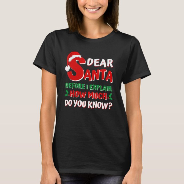 2022  Christmas  Kids Adults Santa I Can Explain T Shirt (Framsida)