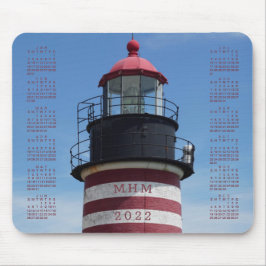 2022 Classic Väster Quoddy Red Lighthouse-kalender Musmatta