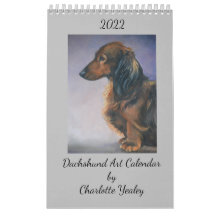 2022 Dachshund Hund ArtCalendar av Charlotte Yeale