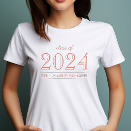 2022 Eleganten Ro Guld Anpassningsbar Studenten T Shirt