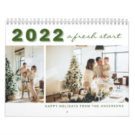 2022 Ett nytt, modernt familjefoto med nystart Kalender