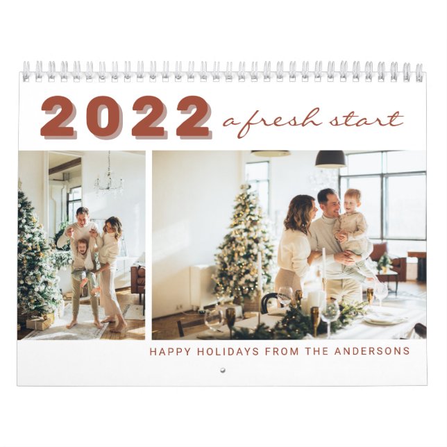 2022 Ett nytt, modernt foto med nyårsuppstart Kalender (Omslag)