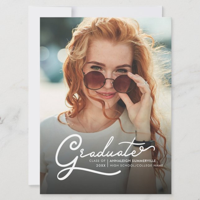 2022 Examen Foto Senior Manus Gradueringsfest Inbjudningar (Framsida)