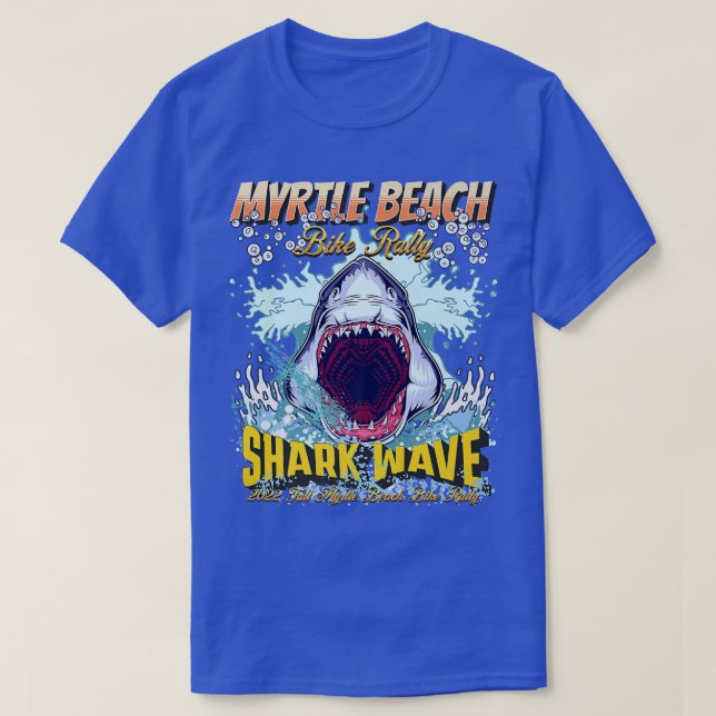 2022 FALL MYRTLE BEACH BIKE RALLY SHARK WAVE ART O T SHIRT (Design framsida)