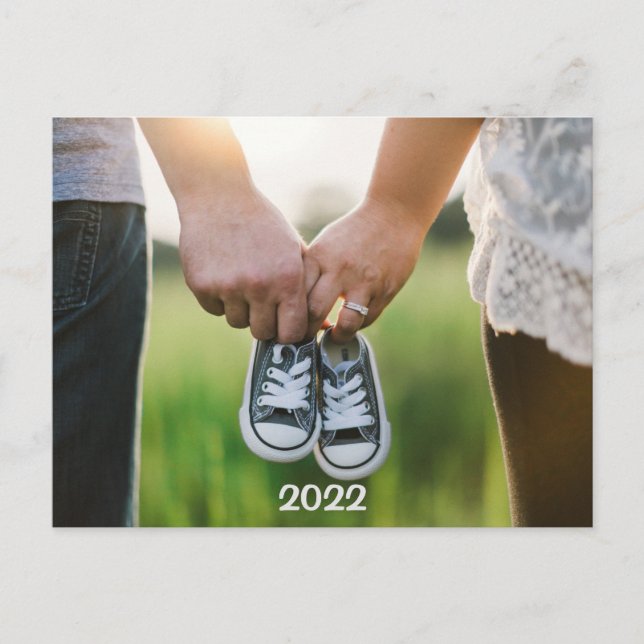 2022 Foto-Gravid - meddelande förväntas Vykort (Framsida)