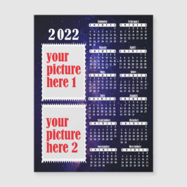 2022 Foto Personlig Calendar Fridge Magnet