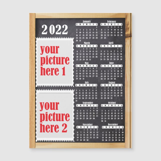 2022 Foto Personlig Calendar Fridge Magnet (Framsida)