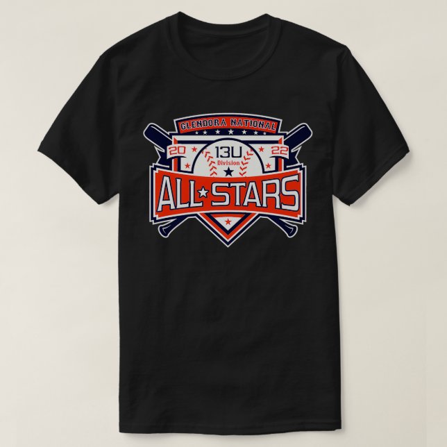 2022 Glendora Intermediate Baseball Stars Gear Pre T Shirt (Design framsida)