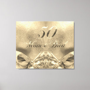 2022 Golden Bröllop 50-årsjubileum Parents Canva Canvastryck
