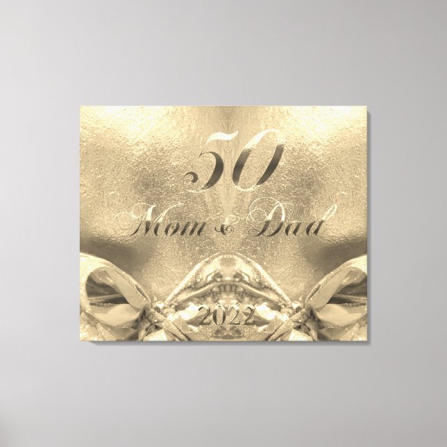 2022 Golden Bröllop 50-årsjubileum Parents Canva Canvastryck (Framsida)