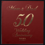 2022 Golden Bröllop 50-årsjubileum Parents Trasa Tygservett<br><div class="desc">Mamma och Pappa 50 år tillsammans 2022: 50 Guld Titta typografi Golden Bröllop-årsdagen 50 Bröllop-årsdagen 50-årsdagen av Party Elegant Napkin,  Universitetsfesten för föräldrar</div>