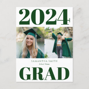 2022 Grönt Modern enkel typografi 2 fotograd Meddelande Vykort