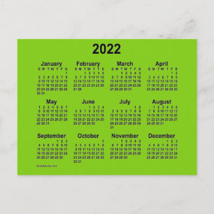 2022 Gul Grön Mini Kalender av Janz Vykort