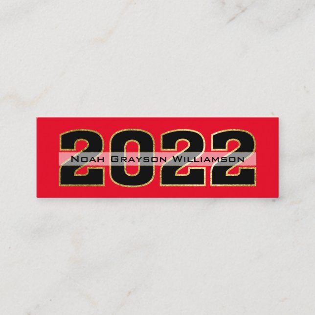2022 Guld Red Studenten Namn infogning (Framsida)