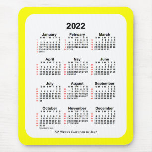 2022 Gult 2 ton 52 veckors kalender från Janz Musmatta
