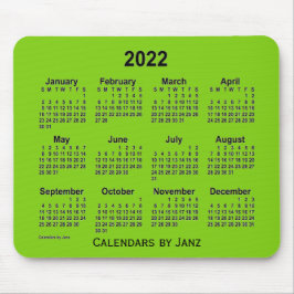 2022-Gultens Grönt Kalender av Janz Mouse Pad Musmatta