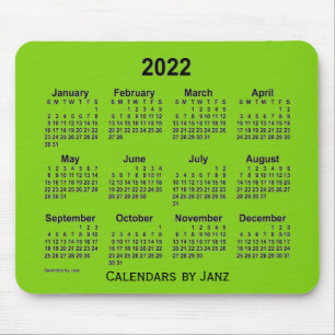 2022-Gultens Grönt Kalender av Janz Mouse Pad Musmatta