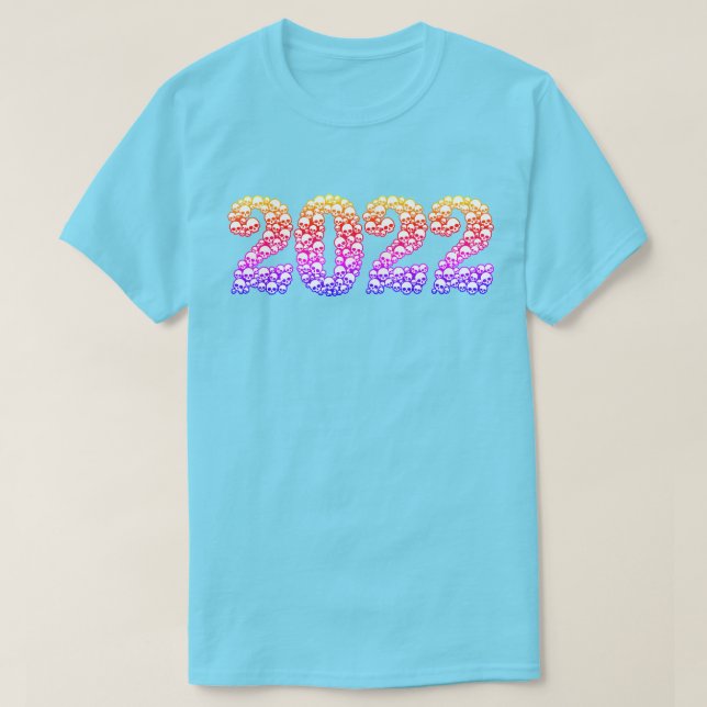 2022 i färgstarka Döskallar T-Shirt (Design framsida)
