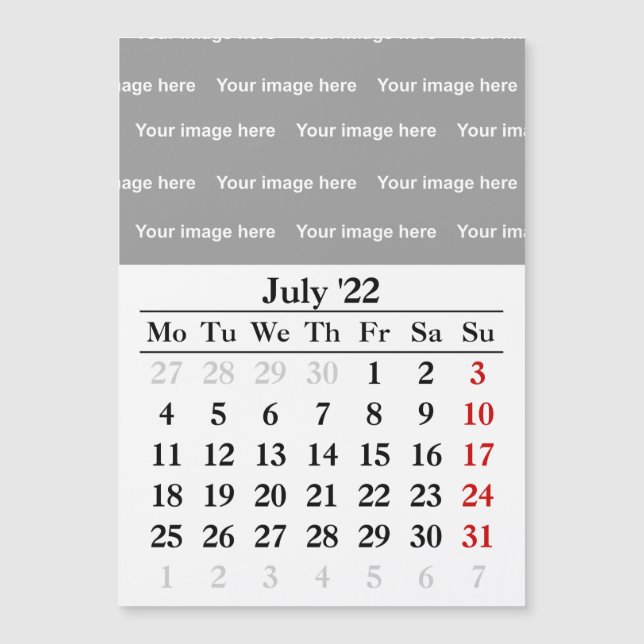 2022 juli-kalender Magnetkort (Framsida)