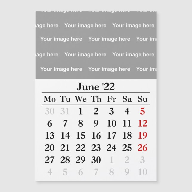 2022 June-kalender Magnetiskt kort (Framsida)