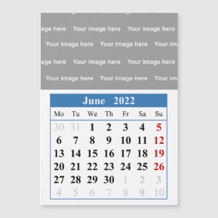 2022 June-kalender Magnetiskt kort