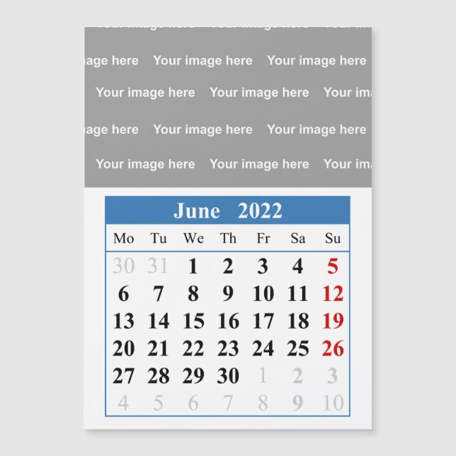 2022 June-kalender Magnetiskt kort (Framsida)