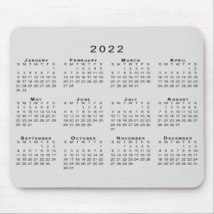 2022 Kalender - enkel Grått och svart musknapp Musmatta