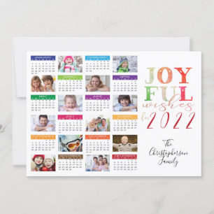 2022 Kalender GLADA ÖNSKAR Foto Collage Julkort