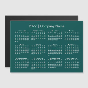 2022 Kalender med företaget Namn Blue Grönt Magnet