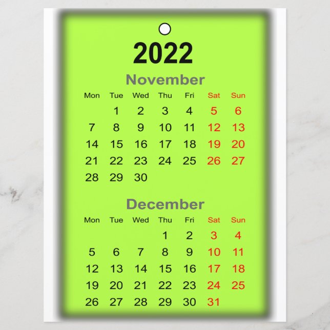 2022 Kalender november 2011 Skriv ut den.. (Framsida)