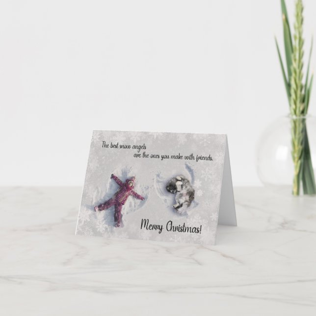 2022 Keeshond Christmas Card Blank inside Kort (Framsida)