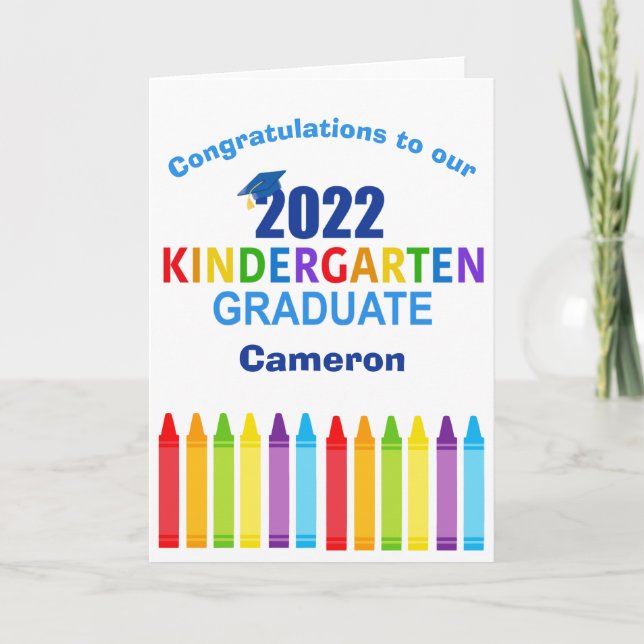 2022 Kindergarten Student Anpassningsbar Cute Stud Kort (Framsida)