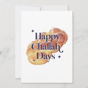 2022 Kul Glad Challah Dagar Hanukkah Akvarell Julkort