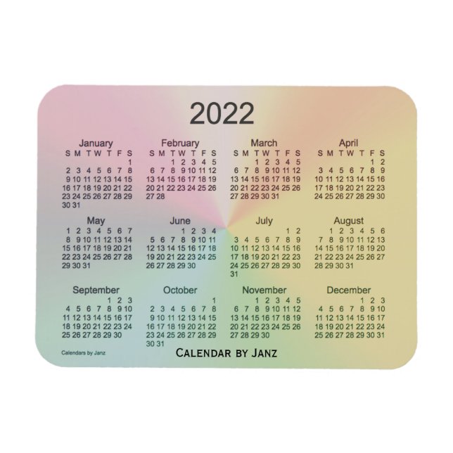 2022 La Boca Shimmer Calendar av Janz 3x4 Magnet (Horisontell)