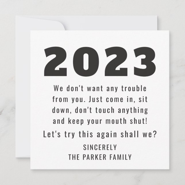 2022 Låt oss Försök igen | Gott nytt år Julkort (Framsida)