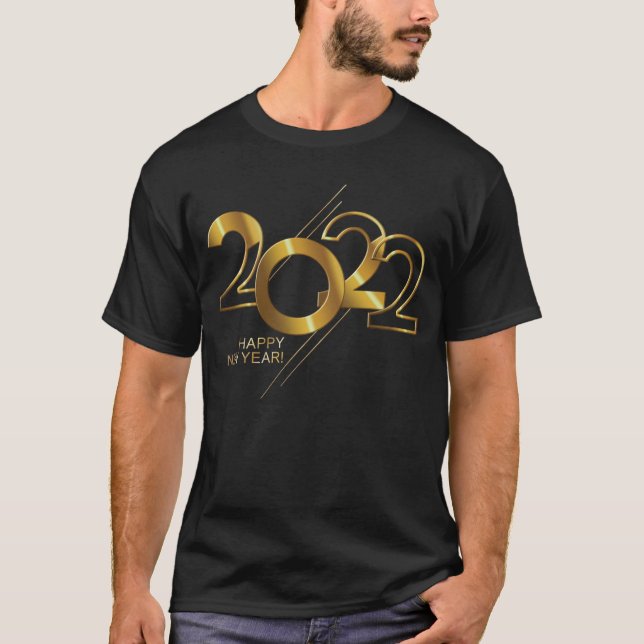 2022 lettering in gold t shirt (Framsida)