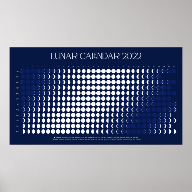 2022 Lunar Cycle Print, Value Poster Pappert (proj (Framsidan)