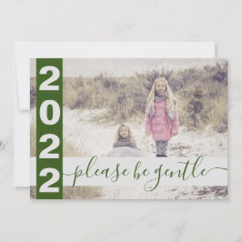 2022 Lustigt, var försiktig med Grönt Julkort