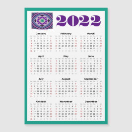 2022 Magnetic 5x7 Calendar med Kente Kaleidoscope