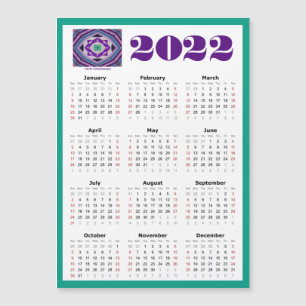 2022 Magnetic 5x7 Calendar med Kente Kaleidoscope