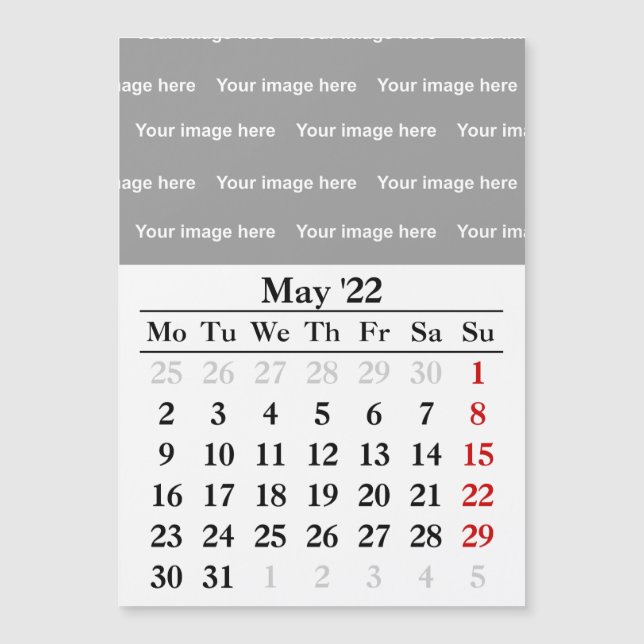 2022 maj-kalender Magnetkort (Framsida)
