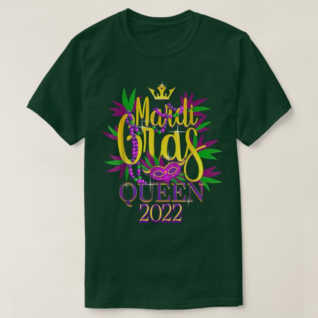 2022 Mardi Gras Queen Krona Mask, 2022 Mardi Gras T Shirt (Design framsida)
